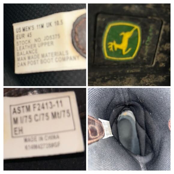 John Deere by Dan Post Men’s Steel Toe Western Work Boots – Size 11W - Picture 8 of 8